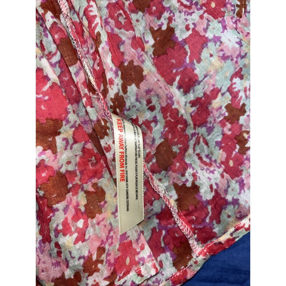 Free People Talia Tunic Top Tiered Ruffle Dress Floral Print Pink Combo Medium - Picture 9 of 12